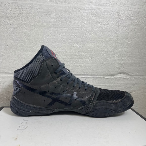 Asics Snapdown 3 1081A031 Black Gray Wrestling Shoes Lace up Men's 12.5 Wide - Picture 2 of 10